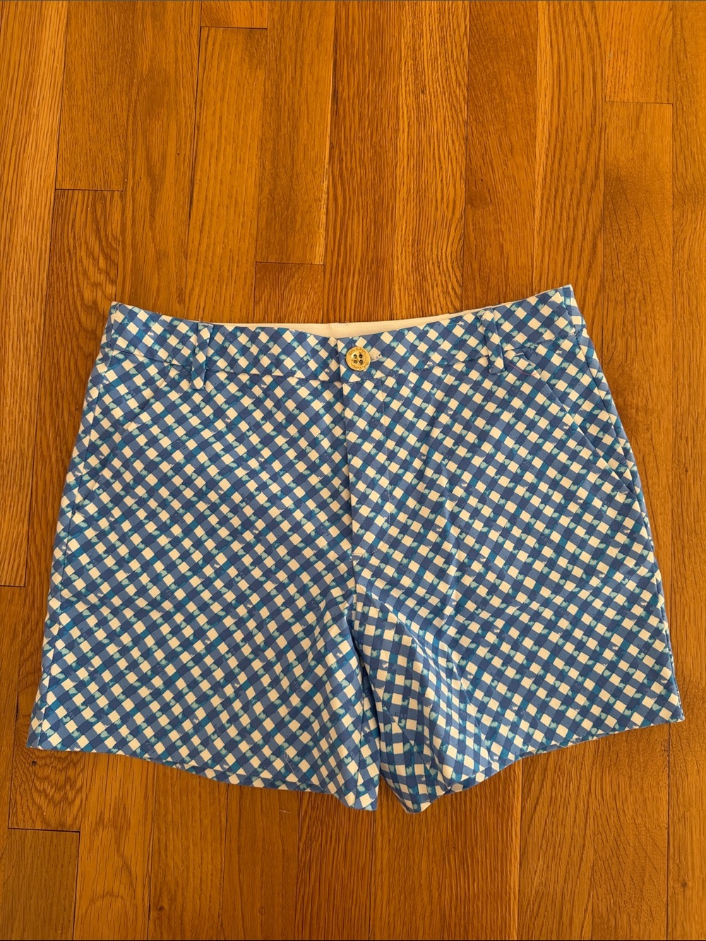 Lilly Pulitzer Blue and White Gingham Shorts